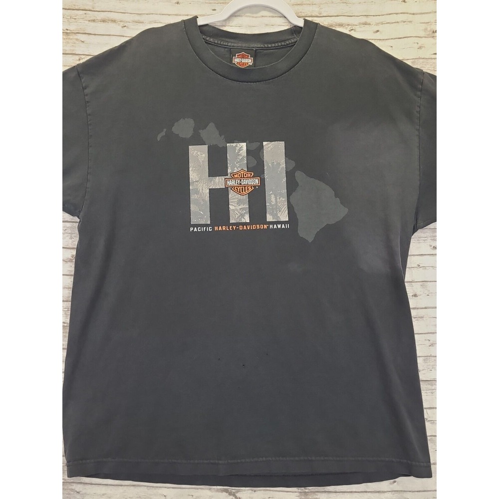 Harley Davidson Men's T-shirt Size XL Pacific Hawaii Black